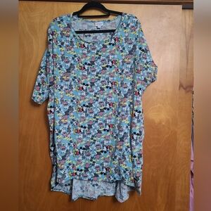 LuLaRoe Disney Blue and Pink Character Tunic